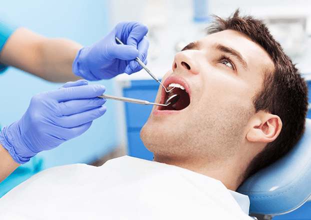 man at a the dentist